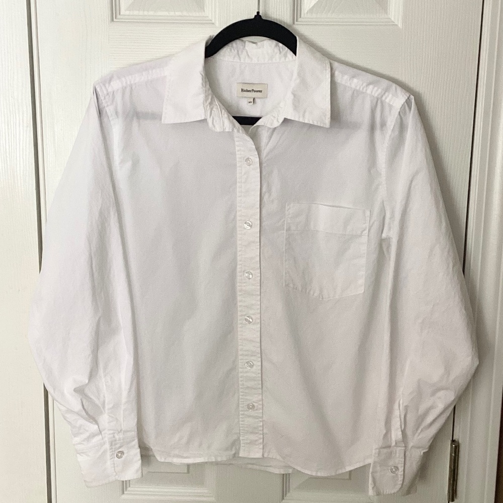 Richer Poorer White Button Down Shirt XS 100% Cotton Classic Minimalist